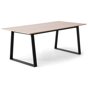 Esstisch HAMMEL FURNITURE Meza by Hammel Tische Gr. B/H: 210 cm x 73,5 cm, Einlegeplatten, beige (natur, schwarz, natur) Esstische rechteckig rechteckige Tischplatte MDF.Trapez Metallgestell, mit 2 Einlegeplatten