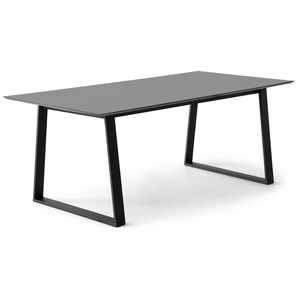 Esstisch HAMMEL FURNITURE Meza by Hammel Tische Gr. B/H: 210 cm x 73,5 cm, Einlegeplatten, grau (graphit, schwarz, graphit) Esstische rechteckig rechteckige Tischplatte MDF.Trapez Metallgestell, mit 2 Einlegeplatten