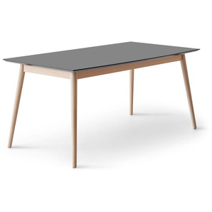 Esstisch HAMMEL FURNITURE Meza by Hammel Tische Gr. B/H/T: 210 cm x 73,5 cm x 100 cm, Einlegeplatten, Gestell aus Massivholz, grau (graphit, naturfarben) Esstische rechteckig bootsförmige Tischplatte MDF, Gestell aus Massivholz, 2 Einlegeplatten