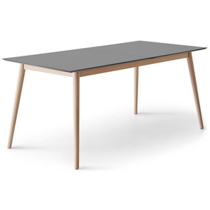 Esstisch HAMMEL FURNITURE Meza by Hammel Tische Gr. B/H/T: 210 cm x 74 cm x 100 cm, grau (graphit, schwarz, graphit) Esstische rechteckig rechteckige Tischplatte MDF, Massivholzgestell, mit 2 Einlegeplatten