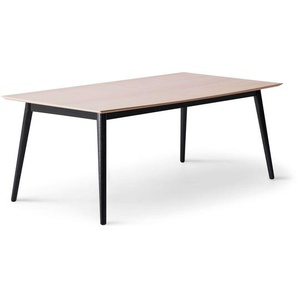 Esstisch HAMMEL FURNITURE Meza Designtisch mit Auszugsfunktion und 2 Einlegeplatten Tische Gr. B/H/T: 210 cm x 74 cm x 100 cm, Einlegeplatten, beige (natur, schwarz, natur) Esstische rechteckig bootsförmige Tischplatte MDF, Massivholzgestell, in zwei