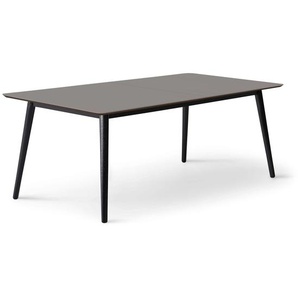 Esstisch HAMMEL FURNITURE Meza Designtisch mit Auszugsfunktion und 2 Einlegeplatten Tische Gr. B/H/T: 210 cm x 74 cm x 100 cm, Einlegeplatten, grau (graphit, schwarz, graphit) Esstische rechteckig abgerundete Tischplatte MDF, Massivholzgestell, in zwei