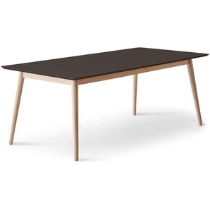 Esstisch HAMMEL FURNITURE Meza Designtisch mit Auszugsfunktion und 2 Einlegeplatten Tische Gr. B/H/T: 210 cm x 74 cm x 100 cm, Einlegeplatten, schwarz (schwarz, natur, schwarz) Esstische rechteckig abgerundete Tischplatte MDF, Massivholzgestell, in zwei