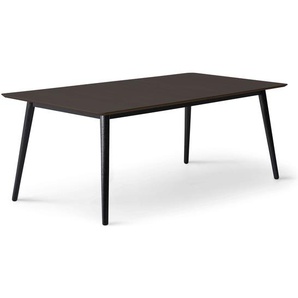 Esstisch HAMMEL FURNITURE Meza Designtisch mit Auszugsfunktion und 2 Einlegeplatten Tische Gr. B/H/T: 210 cm x 74 cm x 100 cm, Einlegeplatten, schwarz (schwarz, schwarz, schwarz) Esstische rechteckig abgerundete Tischplatte MDF, Massivholzgestell, in zwei