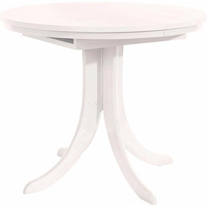 Esstisch HOME AFFAIRE Rom Tische Gr. B/H/T: 90 cm x 76 cm x 90 cm, mit Auszug, weiß Esstische rund oval ausziehbar auf 125 cm