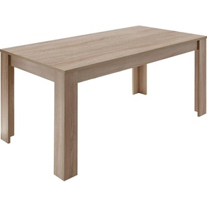 Esstisch INOSIGN Rustica Tische Gr. B/H/T: 180 cm x 79 cm x 90 cm, braun (eichefarben sägerau, eichefarben sägerau) Esstisch Rechteckiger Holz-Esstische Breite 180 cm, erweiterbar durch Ansteckplatte