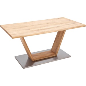 Esstisch MCA FURNITURE Greta Tische Gr. B/H/T: 180 cm x 77 cm x 90 cm, Baumkante, braun (balkeneiche, balkeneiche, balkeneiche) Esstisch Massivholz mit Baumkante, gerader Kante oder Tischplatte