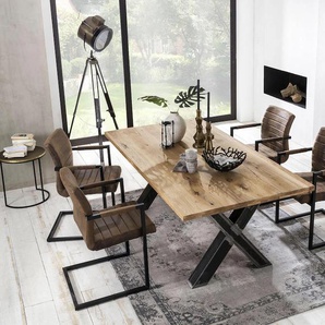 Esstisch SIT Tables Tische Gr. B: 240 cm, beige (natur) Esstisch Holz-Esstische Rechteckiger Tisch mit Platte aus Wildeiche natur