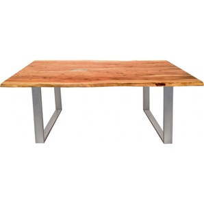 Esstisch SIT Tops&Tables Tische Gr. B/H/T: 140cm x 77cm x 80cm, beige (naturfarben) mit Tischplatte aus Akazie Baumkante wie gewachsen