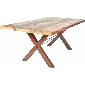 Esstisch SIT Tops Tische Gr. B/H/T: 240cm x 78cm x 100cm, braun (eisen antikbraun) Esstisch Holz-Esstische Küchentisch Rechteckiger Tisch aus recyceltem Altholz