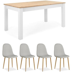 Esstischgruppe Canales mit ausziehbarem Tisch und 4 Stühlen