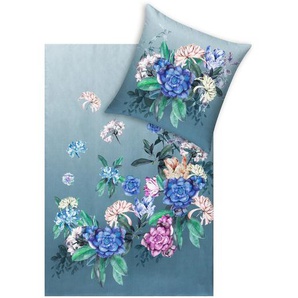 Estella Bettwäsche Impulse, Blau, Textil, Floral, 135x200 cm, pflegeleicht, atmungsaktiv, hautfreundlich, weiche und anschmiegsame Oberfläche, Schlaftextilien, Bettwäsche, Bettwäsche