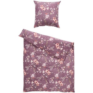 Estella Bettwäsche, Mauve, Textil, Floral, 155x220 cm, Textiles Vertrauen - Oeko-Tex®, hautfreundlich, Schlaftextilien, Bettwäsche, Bettwäsche