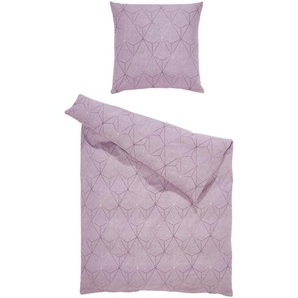 Estella Bettwäsche Atelier, Mauve, Textil, geometrisch, 135x200 cm, Textiles Vertrauen - Oeko-Tex®, Schlaftextilien, Bettwäsche, Bettwäsche, Flanell-Bettwäsche