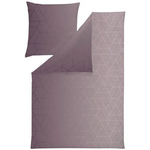 Estella Bettwäsche Svea, Aubergine, Textil, Graphik, 155x220 cm, pflegeleicht, atmungsaktiv, hautfreundlich, weiche und anschmiegsame Oberfläche, Schlaftextilien, Bettwäsche, Bettwäsche