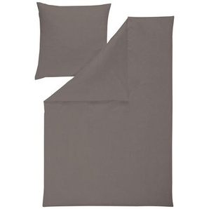 Estella Bettwäsche, Taupe, Textil, Uni, 155x220 cm, bügelfrei, atmungsaktiv, Schlaftextilien, Bettwäsche, Bettwäsche