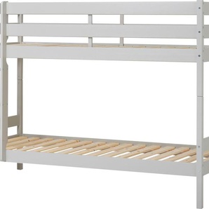 Etagenbett HOPPEKIDS ECO Comfort Kinderbett 90x200 oder 70x160 aus Massivholz in 4 Farben Etagenbetten Gr. Ohne Matratze, mit Rollrosten, Liegefläche B/L: 90cm x 200cm H: 140cm, kein Härtegrad, ohne Matratze, grau (grau + grau) Baby TÜV, FSC und