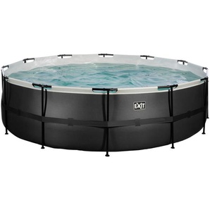 Exit Toys Exit Black, Schwarz, Metall, Lederoptik, 122 cm, Freizeit, Pools und Wasserspaß, Aufstellpools, Aufstellpools