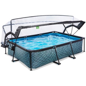 Exit Toys Pool-Set, Blau, Kunststoff, Steinoptik, 200x65x300 cm, Freizeit, Pools und Wasserspaß, Pools, Aufstellpools