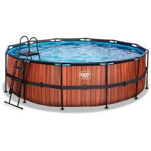 Exit Toys Pool-Set, Braun, Kunststoff, Holzoptik, 122 cm, CE, Freizeit, Pools und Wasserspaß, Pools, Aufstellpools