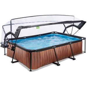 Exit Toys Pool-Set, Braun, Kunststoff, Holzoptik, 200x65x300 cm, Freizeit, Pools und Wasserspaß, Pools, Aufstellpools