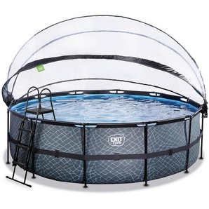 Exit Toys Pool-Set, Grau, Kunststoff, Steinoptik, 122 cm, CE, Freizeit, Pools und Wasserspaß, Pools, Aufstellpools