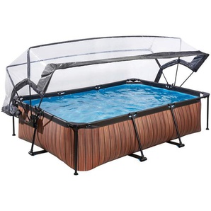 Exit Toys Pool-Set Wood, Braun, Metall, 150x65x220 cm, Freizeit, Pools und Wasserspaß, Aufstellpools, Aufstellpools