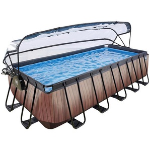 Exit Toys Pool-Set Wood, Braun, Metall, 250x122x540 cm, Freizeit, Pools und Wasserspaß, Aufstellpools, Aufstellpools