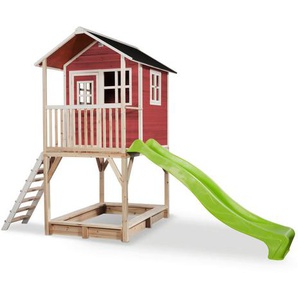 Exit Toys Spielturm, Rot, Holz, Zeder, 190x269x391 cm, EN 71, CE, FSC 100%, Outdoor Spielzeug, Spieltürme