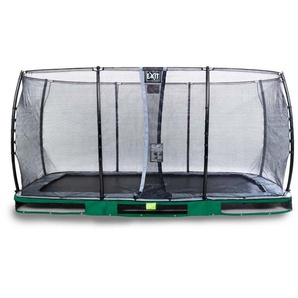 Exit Toys Trampolin Elegant Inground 244x427 cm mit Economy Sicherheitsnetz grün