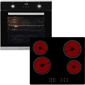 EXQUISIT Backofen-Set BAKO76601H, A (A+++-D), grau (edelstahl), Herdsets