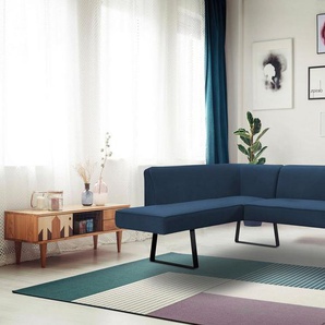 exxpo - sofa fashion Eckbank Americano, mit Keder und Metallfüßen, Bezug in verschiedenen Qualitäten