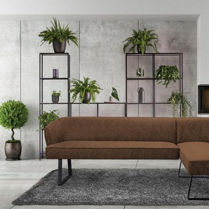 exxpo - sofa fashion Eckbank Americano, mit Keder und Metallfüßen, Bezug in verschiedenen Qualitäten