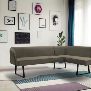 exxpo - sofa fashion Eckbank Americano, mit Keder und Metallfüßen, Bezug in verschiedenen Qualitäten