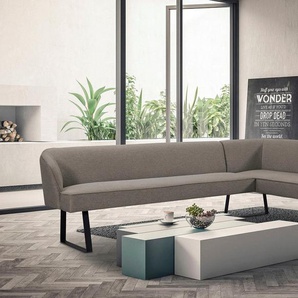 exxpo - sofa fashion Eckbank Americano, mit Keder und Metallfüßen, Bezug in verschiedenen Qualitäten