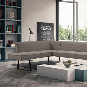 exxpo - sofa fashion Eckbank Americano, mit Keder und Metallfüßen, Bezug in verschiedenen Qualitäten