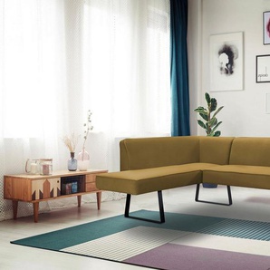 exxpo - sofa fashion Eckbank Americano, mit Keder und Metallfüßen, Bezug in verschiedenen Qualitäten