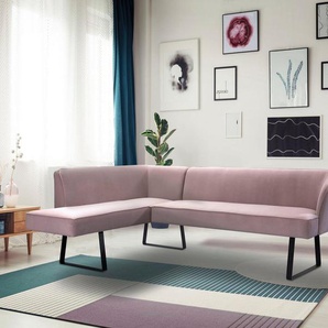 exxpo - sofa fashion Eckbank Americano, mit Keder und Metallfüßen, Bezug in verschiedenen Qualitäten