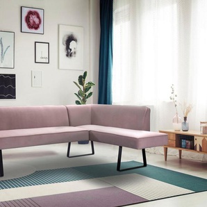 exxpo - sofa fashion Eckbank Americano, mit Keder und Metallfüßen, Bezug in verschiedenen Qualitäten