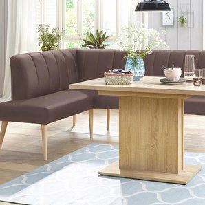 exxpo - sofa fashion Eckbank Costa, moderne Rückensteppung, bequem und elegant, hoher Holzfuß, hochwertig verarbeitet, Frei im Raum stellbar