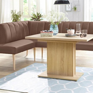 exxpo - sofa fashion Eckbank Costa, moderne Rückensteppung, bequem und elegant, hoher Holzfuß, hochwertig verarbeitet, Frei im Raum stellbar