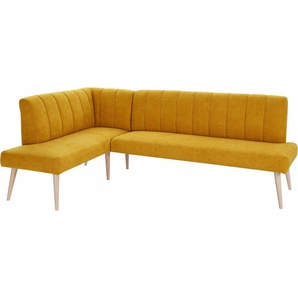 exxpo - sofa fashion Eckbank Costa, moderne Rückensteppung, bequem und elegant, hoher Holzfuß, hochwertig verarbeitet, Frei im Raum stellbar