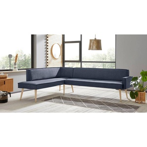 exxpo - sofa fashion Eckbank Lungo, moderne Kedernaht, bequem und elegant, hoher Holzfuß, hochwertige Detailverarbeitung, frei im Raum stellbar