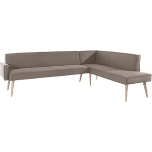 exxpo - sofa fashion Eckbank Lungo, moderne Kedernaht, bequem und elegant, hoher Holzfuß, hochwertige Detailverarbeitung, frei im Raum stellbar