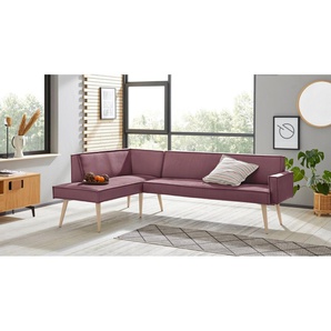 exxpo - sofa fashion Eckbank Lungo, moderne Kedernaht, bequem und elegant, hoher Holzfuß, hochwertige Detailverarbeitung, frei im Raum stellbar