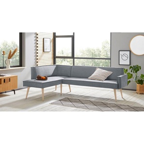 exxpo - sofa fashion Eckbank Lungo, moderne Kedernaht, bequem und elegant, hoher Holzfuß, hochwertige Detailverarbeitung, frei im Raum stellbar