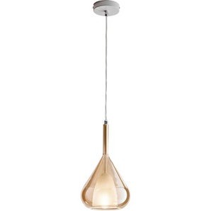 Fabas Luce Hängeleuchte Lila, Bernstein, Metall, Glas, 200 cm, DIN EN ISO 9001, höhenverstellbar, Lampen & Leuchten, Innenbeleuchtung, Hängelampen, Esstischlampen