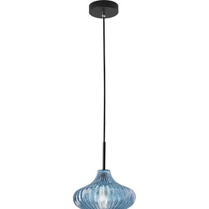 Fabas Luce Pendelleuchte Budelli, Schwarz, Blau, Glas, Metall, orientalisch,orientalisch, 200 cm, ISO 9001, höhenverstellbar, Lampen & Leuchten, Leuchtenserien