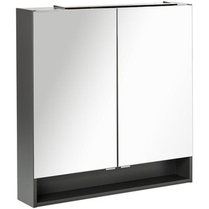 Fackelmann LED-Spiegelschrank Luna anthrazit 80 x 80 x 15,5 cm