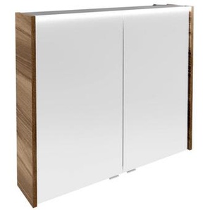 Fackelmann LED-Spiegelschrank Verona nussbaum 80 x 68,3 x 16,5 cm